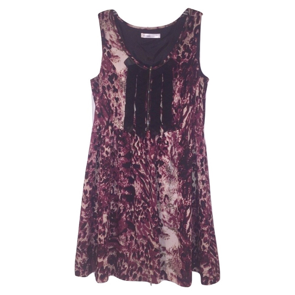 Kensie Purple and Black Animal Print Dress 12